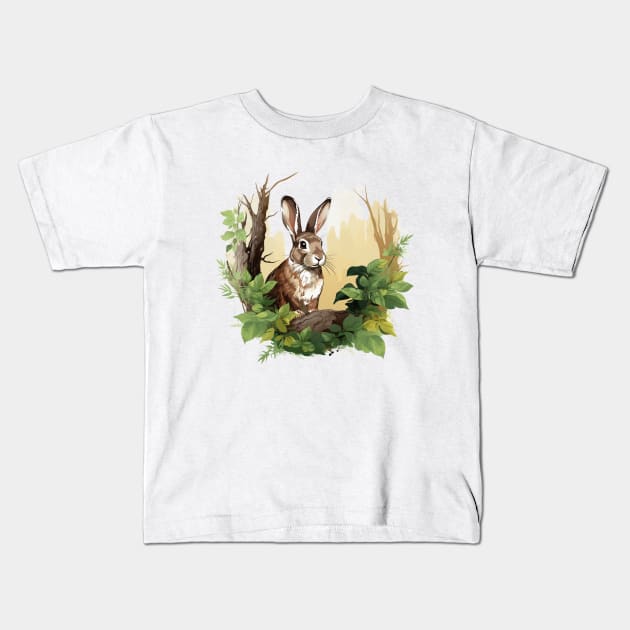 Wild Rabbit Kids T-Shirt by zooleisurelife